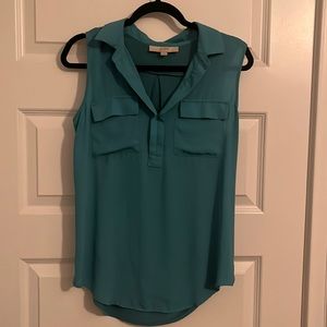 Loft - teal collared tank - Medium